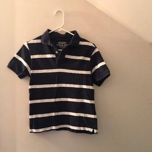 ❄2 Button Boy's Short Sleeved Striped Polo Top